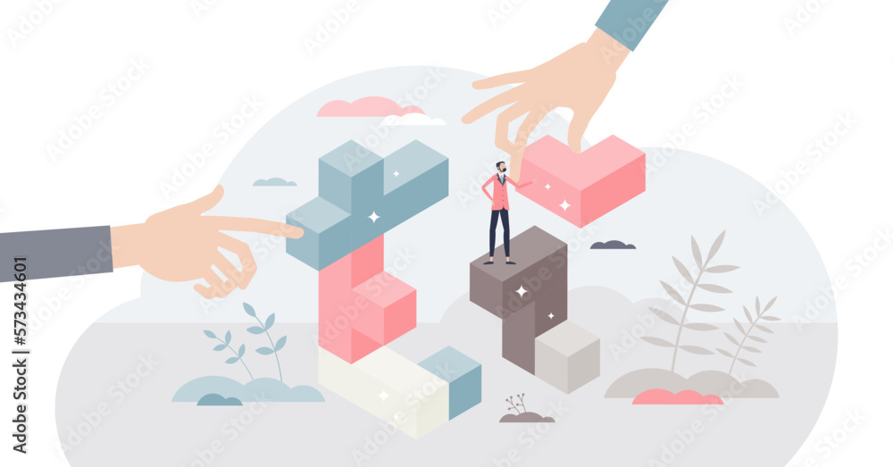 Poster strategic conundrum and business work tactics management tiny person concept, transparent background