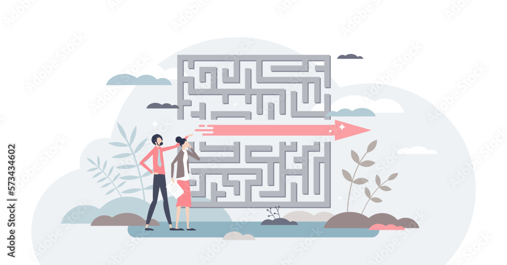 Poster fast solution as successful and effective problem overcome tiny person concept, transparent backgrou