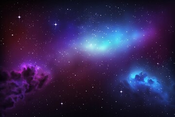 Cosmic Gradient Background of Black, Blue, and Purple Created by Generative AI Technology - obrazy, fototapety, plakaty