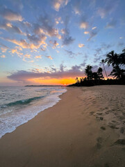 Sunset on a tropical beach