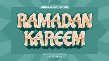 Editable text effect - Ramadan Sale 3d Traditional Cartoon template style premium vector