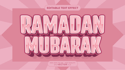 Editable text effect - Ramadan Sale 3d Traditional Cartoon template style premium vector