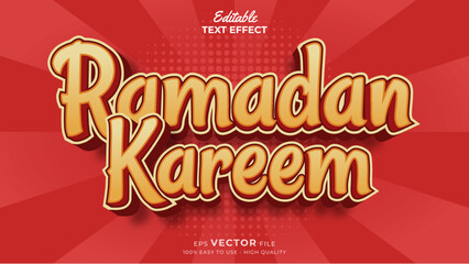 Editable text effect - Ramadan Sale 3d Traditional Cartoon template style premium vector