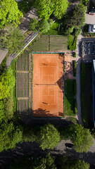 A tennis court from above