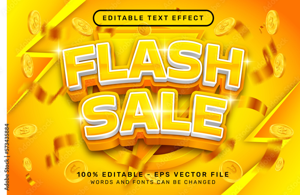 Poster flash sale 3d text effect and editable text effect