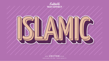 Editable text effect - Islamic template style premium vector