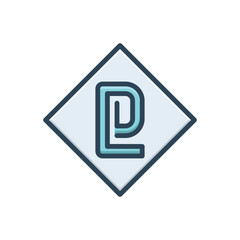 Color illustration icon for ld font