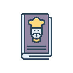 Color illustration icon for cookbook