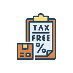 Color illustration icon for exemption