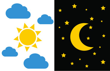 Fototapeta premium the moon and the sun night and day