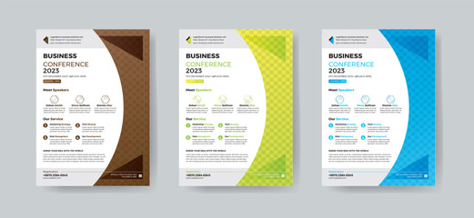 Modern corporate business conference flyer template design and Elegant Corporate business conference a4 cover flyer template, Geometric Corporate business flyer template design