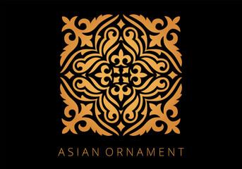 Islamic ornament vector, persian motiff. Asian floral designs. Abstract Asian elements of the national pattern of the ancient nomads of the Kazakhs, Kyrgyz, Mongols, Tatars, Uzbeks, Tajiks and other