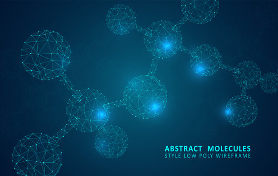 Abstract polygonal wireframe molecules.