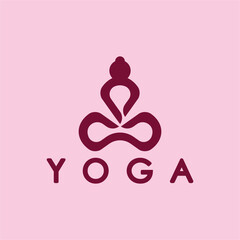 simple yoga logo icon vector design template