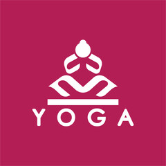 simple yoga logo icon vector design template