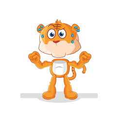 tiger muscular cartoon. cartoon mascot vector