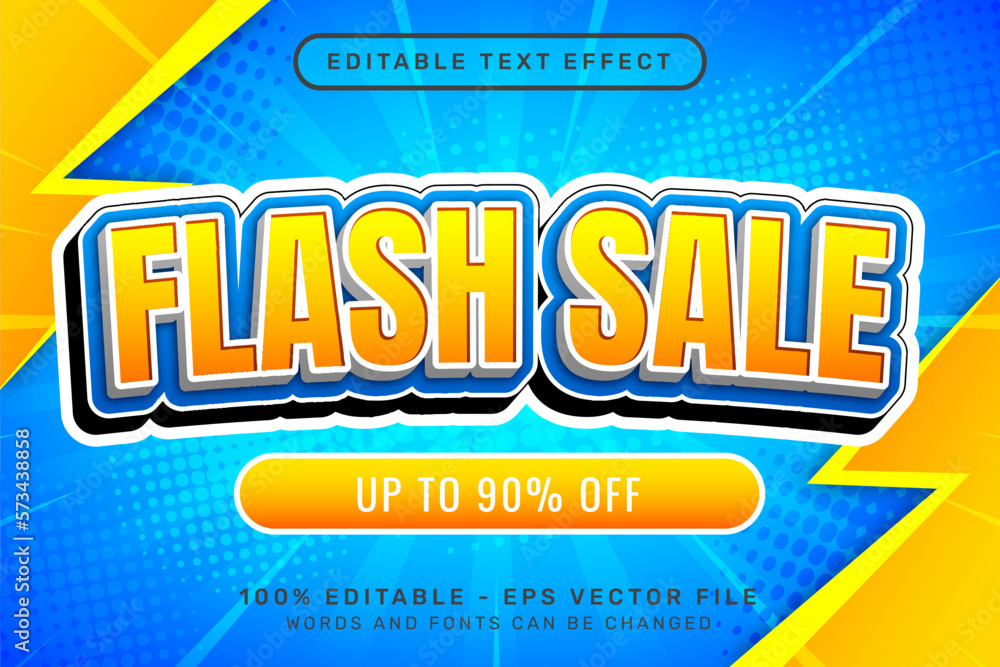 Aufkleber flash sale 3d text effect and editable text effect