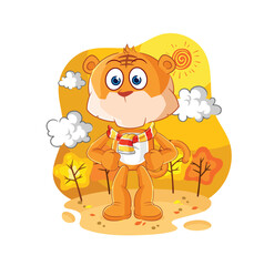 Obraz na płótnie Canvas tiger in the autumn. cartoon mascot vector