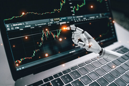 AI robot analysis future financial expert advisor, Artificial intelligence technology analyze business data investment, EA, AI robot,
