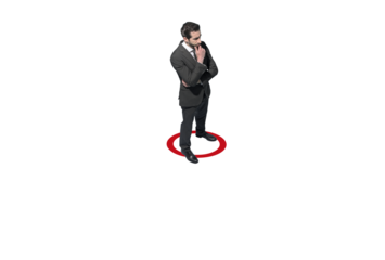 Corporate businessman thinking about business strategies