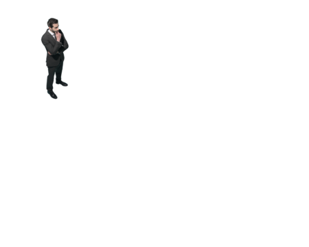 Businessman standing on a maze and searching for a way out