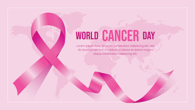 Realistic world cancer day illustration