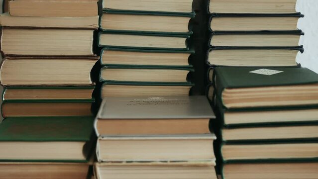 Animation of stacks of books