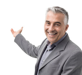 Welcoming businessman