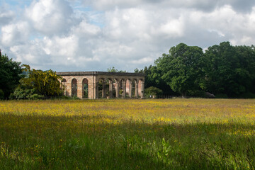 Historic columned orangery at Gibside. Tyne and Wear, UK
