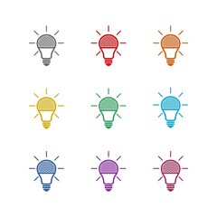 Fototapeta na wymiar LED light bulb logo design icon isolated on white background. Set icons colorful