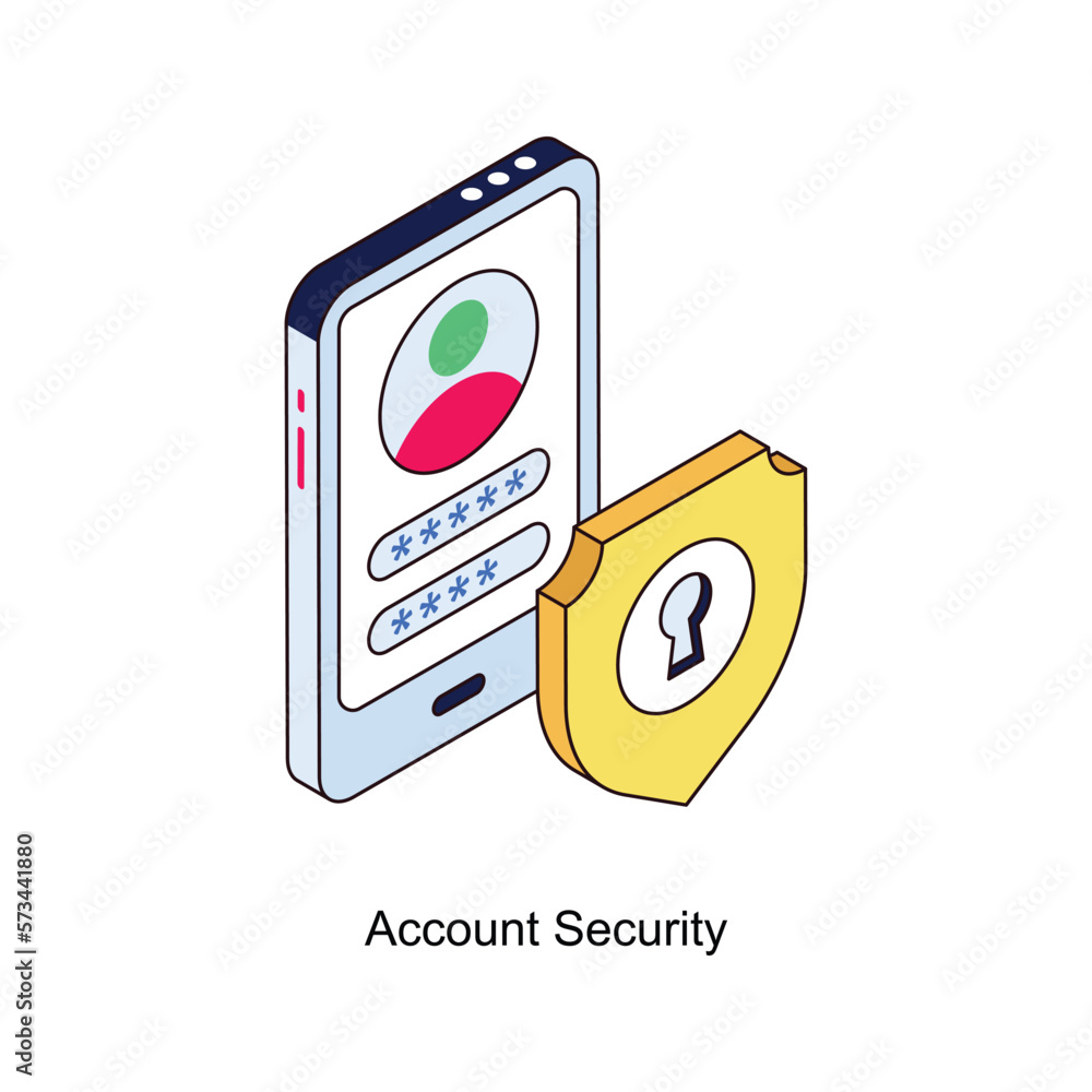 Aufkleber account security vector isometric filled outline icon for your digital or print projects.