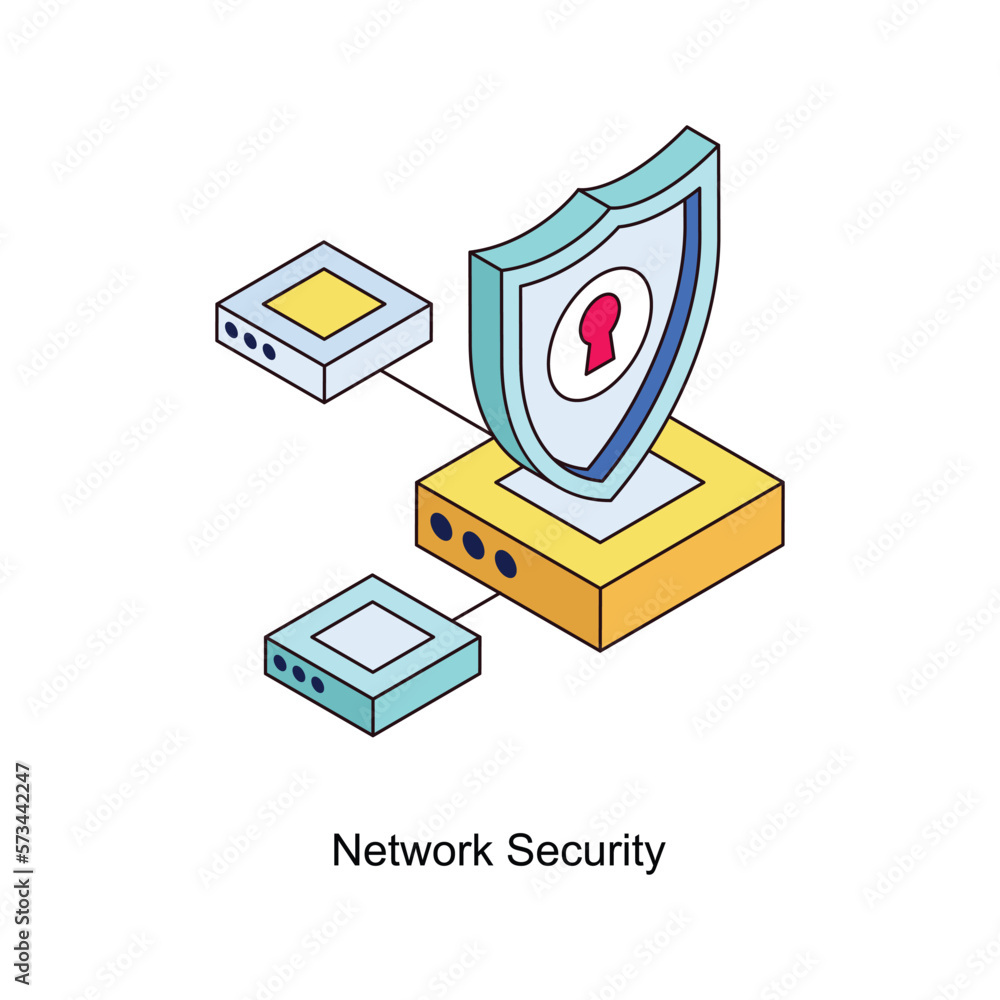 Aufkleber network security vector isometric filled outline icon for your digital or print projects.