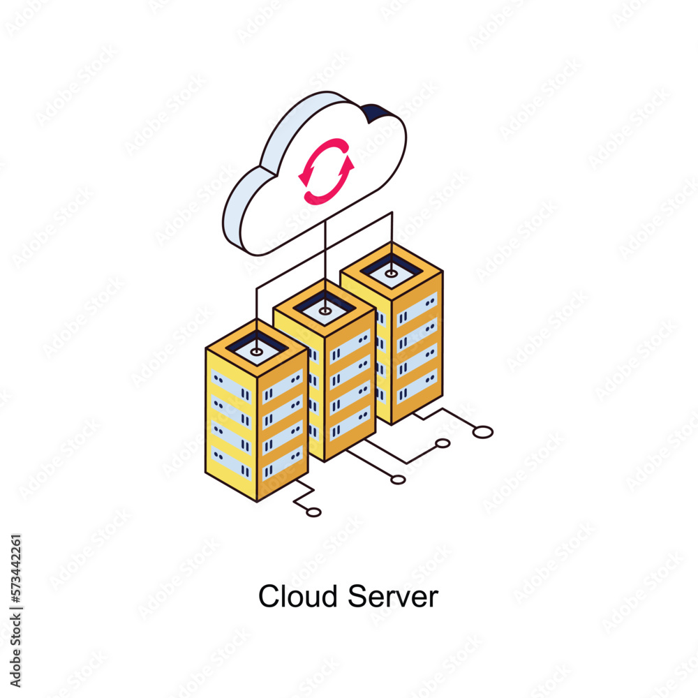 Aufkleber cloud server vector isometric filled outline icon for your digital or print projects.