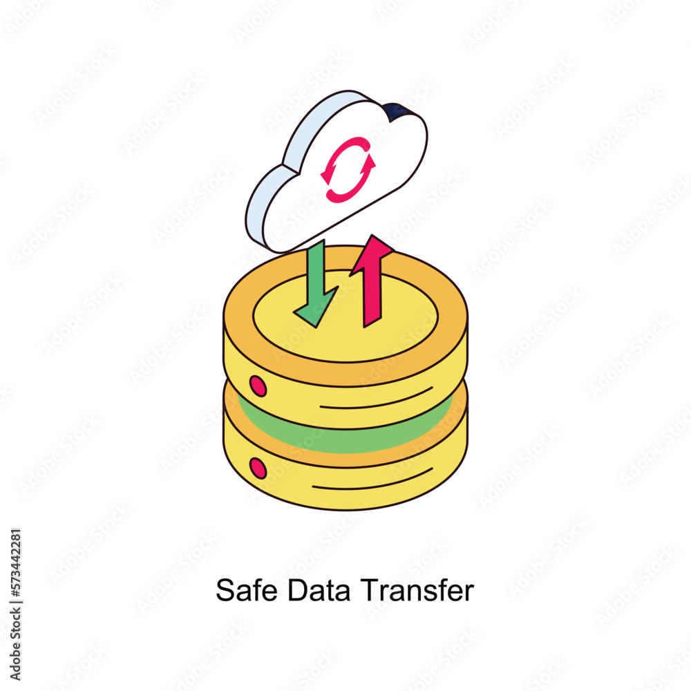 Aufkleber safe data transfer vector isometric filled outline icon for your digital or print projects.