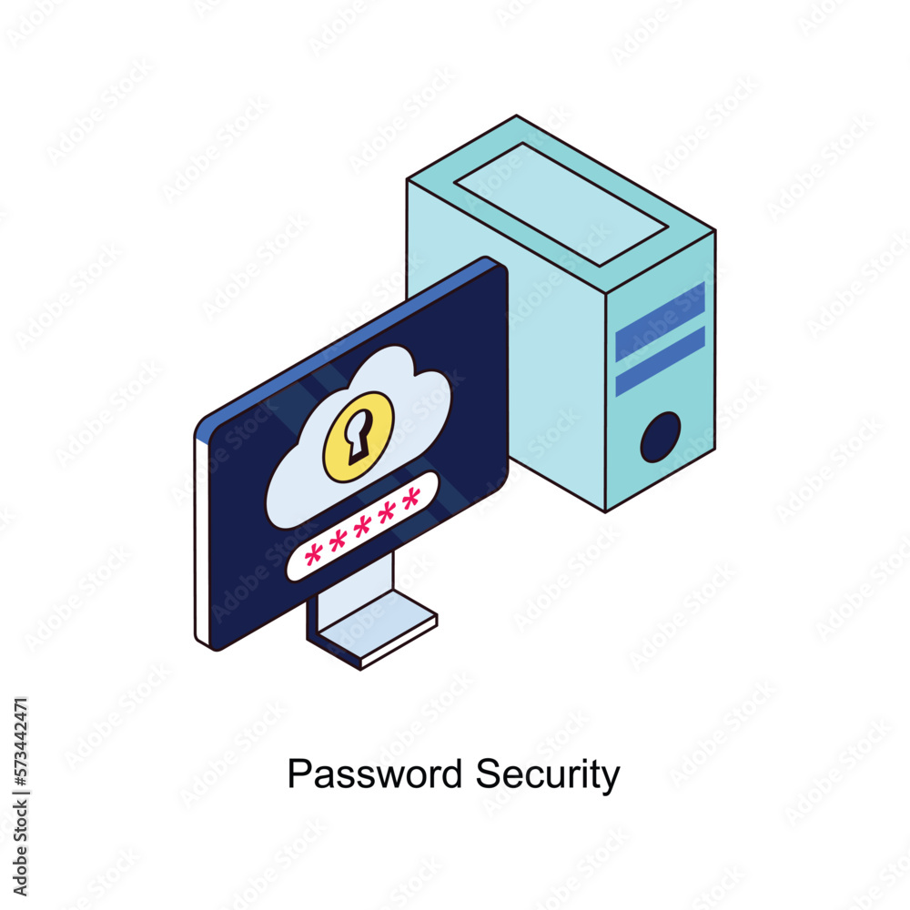 Poster password security vector isometric filled outline icon for your digital or print projects.