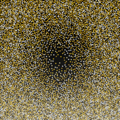 Gold Glitter Vector Texture on a Black. Golden Glow Pattern. Golden Christmas and New Year Snow. Golden Explosion of Confetti. Star Dust. Abstract Flicker Background with a Party Lights Design.