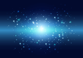 Obraz premium 浮遊するデジタル空間