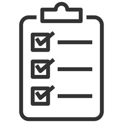 Simple inventory outline icon, list of product related concept on the white background