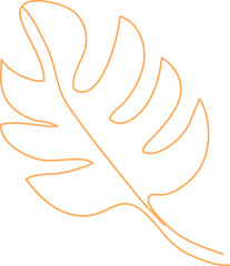 Tropical leaf line art