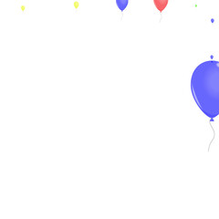 Purple Confetti Background White Vector. Balloon Inflatable Design. Yellow Festive. Pink Toy. Flying Celebrate Card.