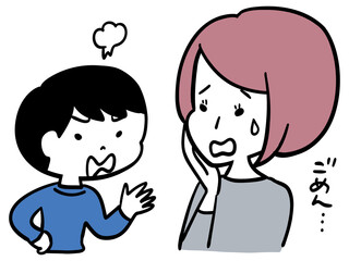 子供が反論してきて答えに詰まる母親