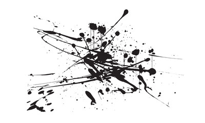 Abstract ink Black Splash Background black watercolor splash isolated on white	