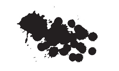 Abstract ink Black Splash Background black watercolor splash isolated on white	