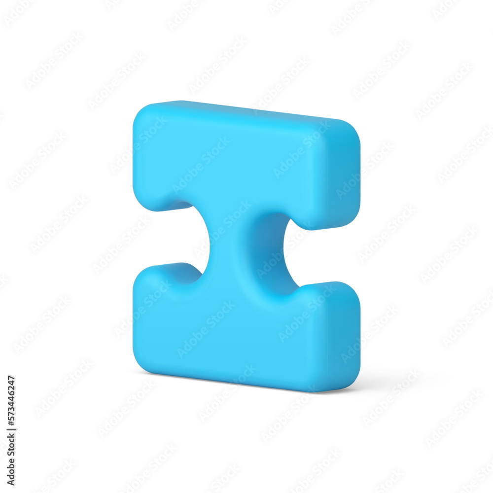 Aufkleber puzzle blue symmetric jigsaw piece logic game paper detail assembling challenge 3d icon vector