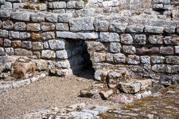 Ruins of Chesters Roman fort. Along the route of Hadrian's Wall in Northumberland, UK