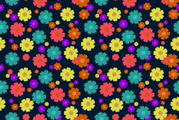 Seamless background vector illustration of colorful floral patterns for decoration, design, textile, template, fabric