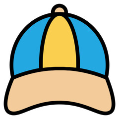 baseball cap filled line icon