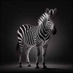 Fototapeta na wymiar Picture of a zebra standing in studio as wildlife illustration (Generative AI)