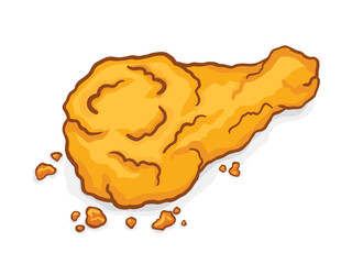 Fried chicken, Hand drawn vector illustration.