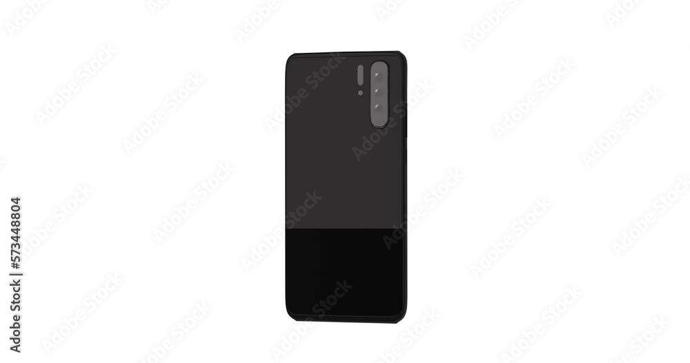 Poster 4k resolution video: modern smartphone blank green screen seamless looped rotating on a white backgr